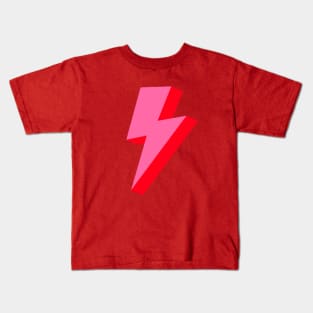 Block 3D Style Pink and Red Lightning Kids T-Shirt